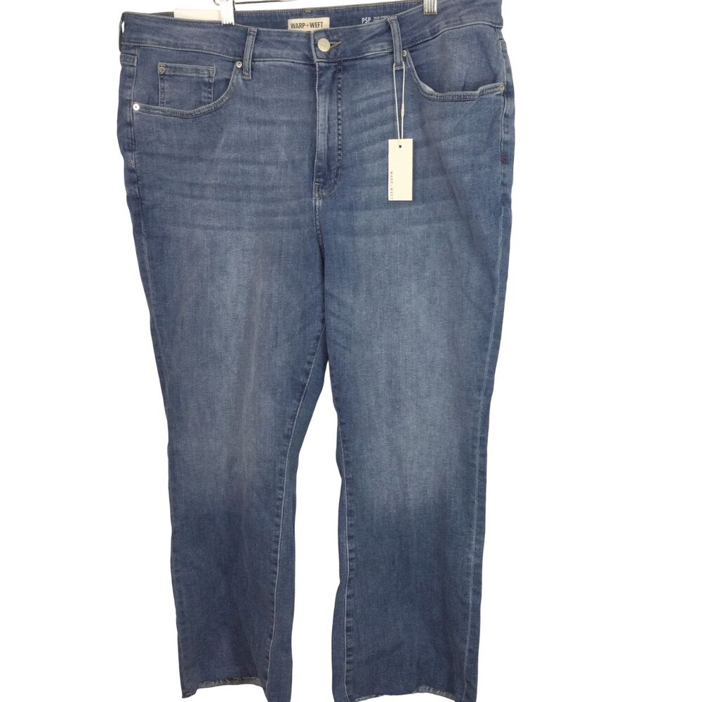 Warp + Weft Womens PSP Palm Springs Crop Bootcut Denim Jeans Blue Size 20 NWT